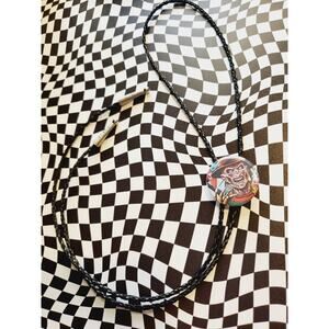 Horor inspired button style bolotie style necklace unique horror Freddy jewelry